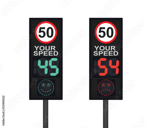 Road sign radar. vector illustration