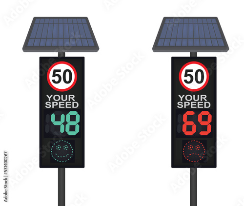 Road sign radar. vector illustration