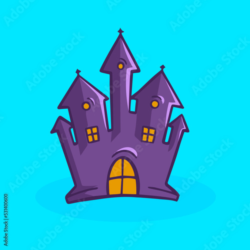 Hand drawn halloween Castle Doodle
