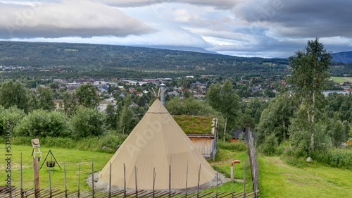 centre ville de la cité minière de Røros en Norvège, patrimoine mondial de l'UNESCO photo