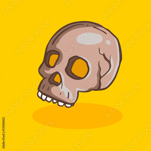 Hand drawn halloween Skull Doodle