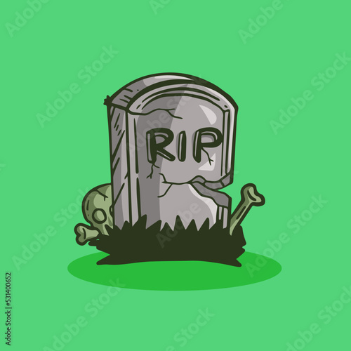Hand drawn halloween Headstone Doodle