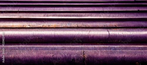 Purple Abstract aging enamel painted corrugated steel metal sheets - minimalistic patterns, rough grungy industrial rust texture. Modern digital art background. photo