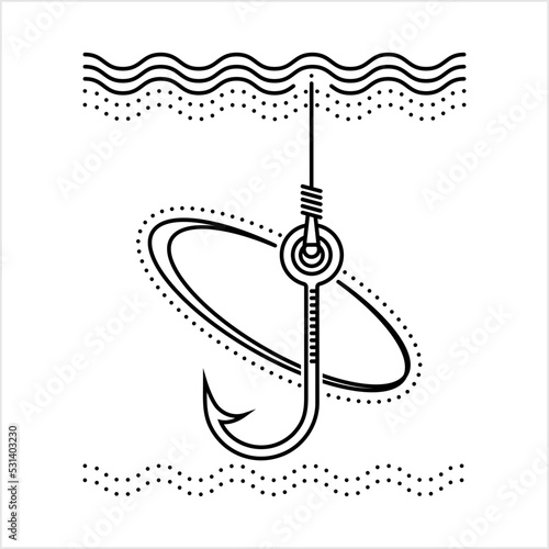 Fishing Hook Icon Monoline M_2208001