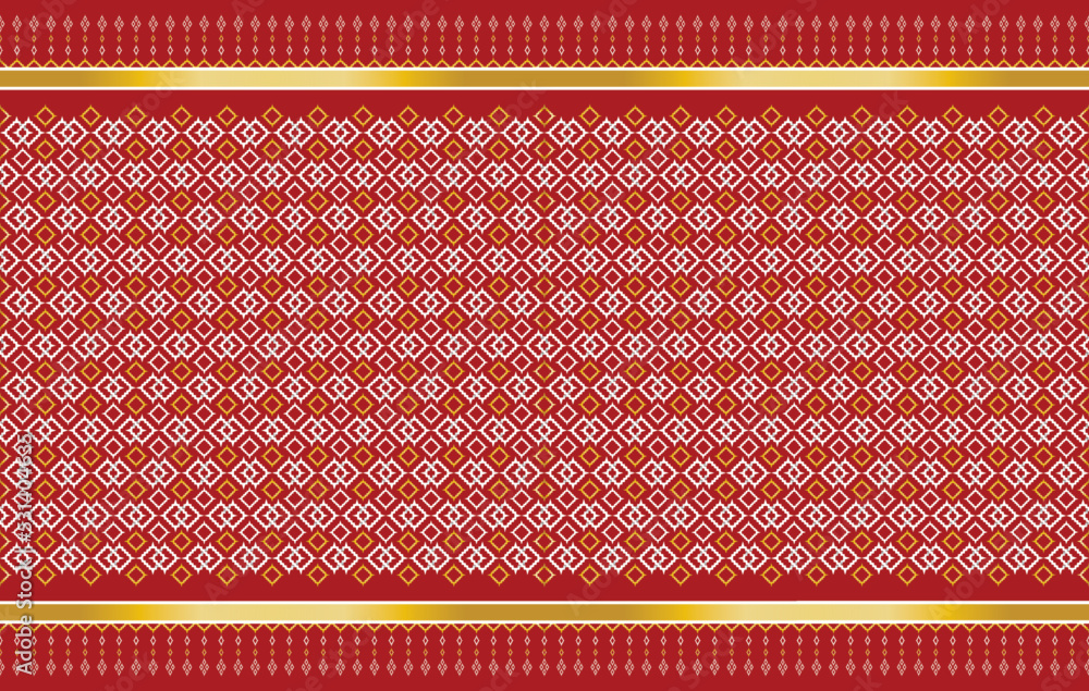 Geometric ethnic pattern design for background or wallpaper, Mudmee silk, Ikat Fabric. Geometric ethnic pattern design for background or wallpaper, Mudmee silk, Ikat Fabric.