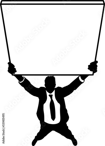 Business Man Holding Sign S...