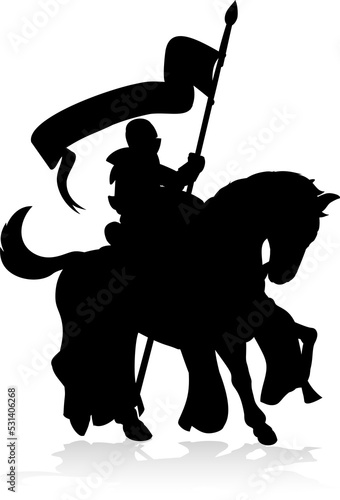 Silhouette Medieval Knight ...