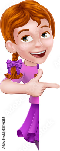 Kid Cartoon Girl Child Poin...