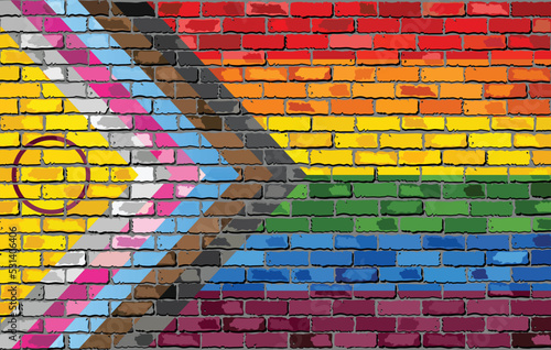 Intersex-inclusive redesign of the Progress Pride Flag - Illustration,  
Progress Pride Flag 2021