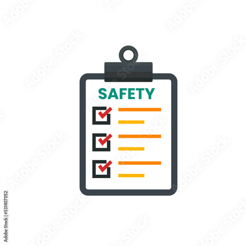 Safety Document List With Check Marks And Clipboard stock illustration. © E.H Liton
