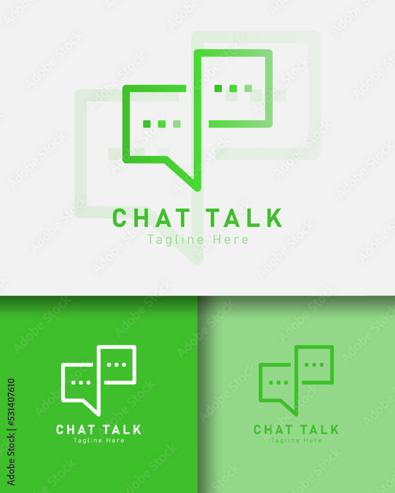 Fototapeta premium Chat talk logo vector template