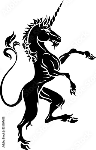 Heraldic Unicorn Rampant Cr...