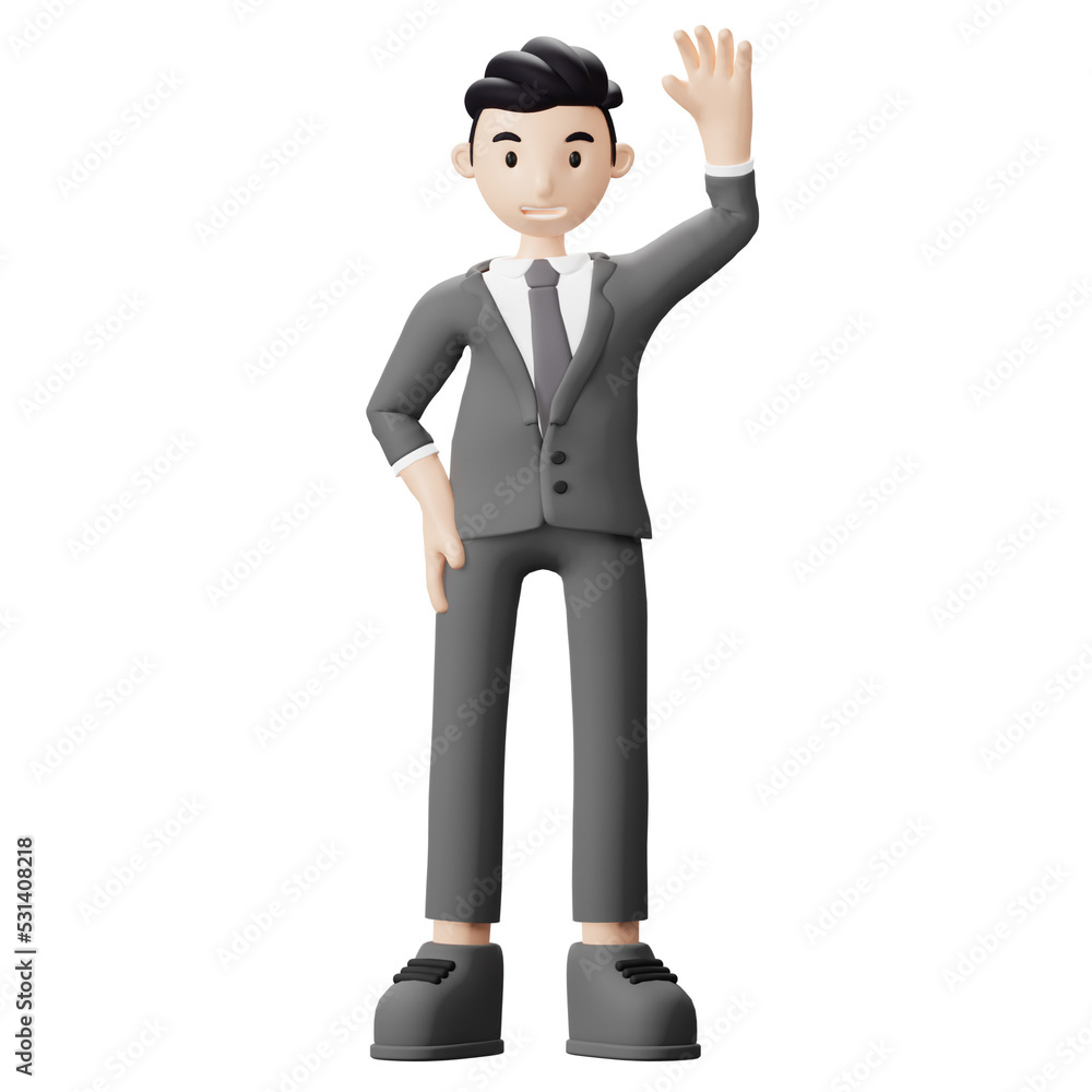 Obraz premium 3D Character Business Man hand