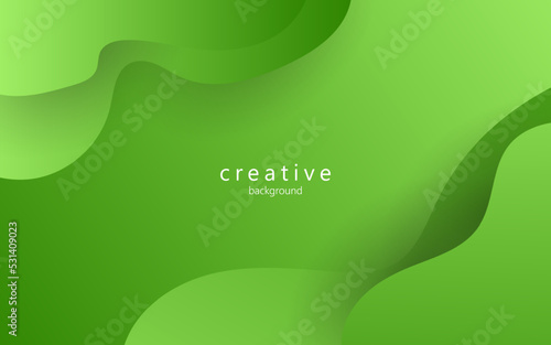 minimal abstract dynamic green gradient color fluid, liquid wavy shape geometric composition background. eps10 vector