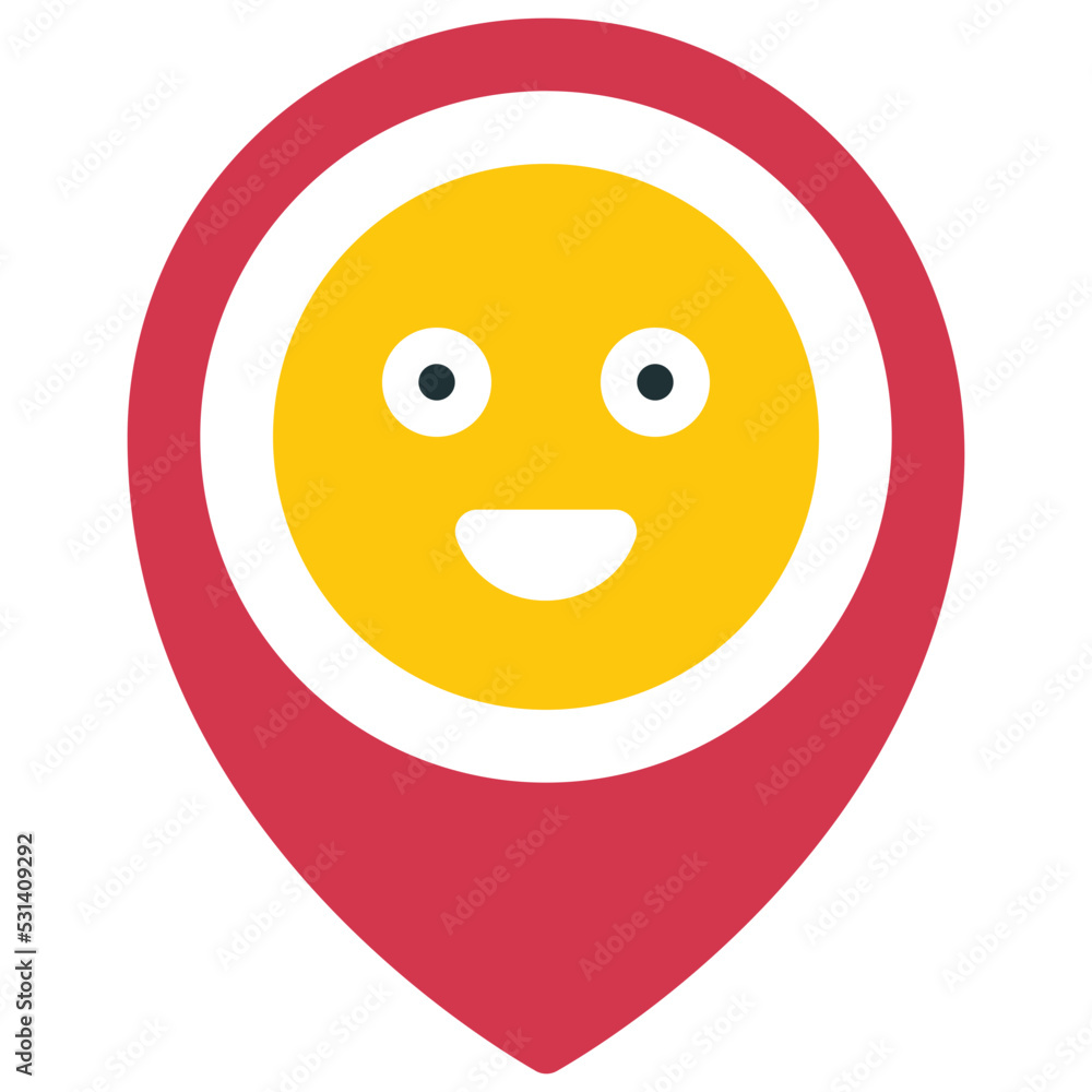 Fototapeta premium Smiley Location Pin Icon