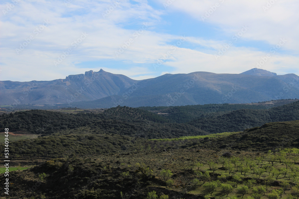 Views of the Moncayo Natural Park, mountain of the Iberian system in Zaragoza