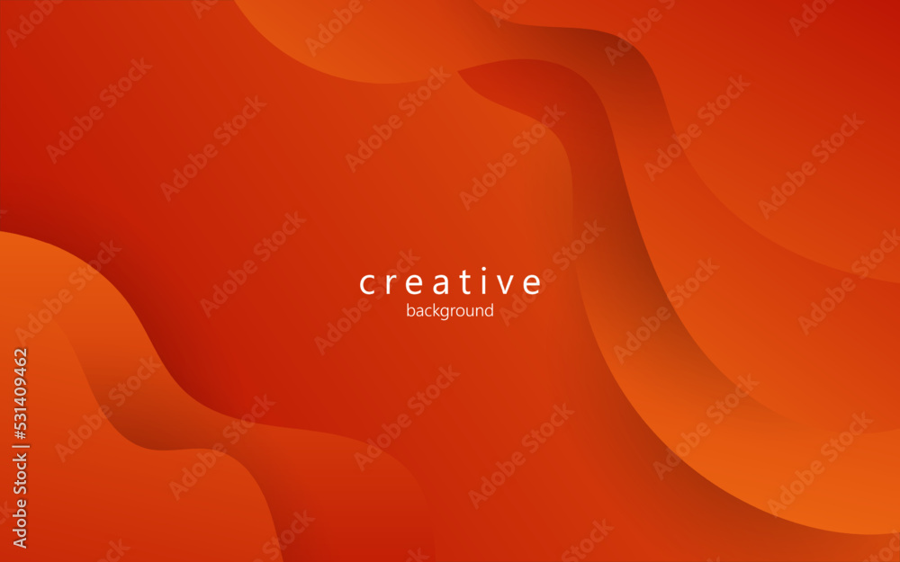 Obraz premium minimal abstract dynamic orange gradient color fluid, liquid wavy shape geometric composition background. eps10 vector
