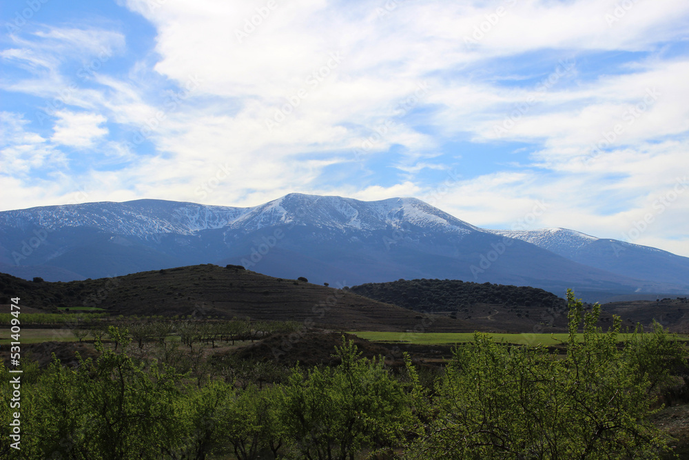Views of the Moncayo Natural Park, mountain of the Iberian system in Zaragoza