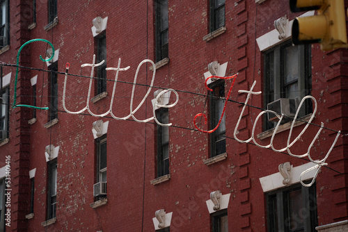 Little italy new york buildings entrance sign