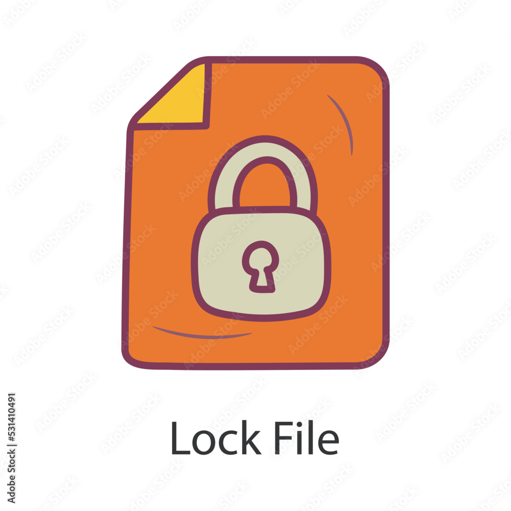 Lock File Filled Outline Icon Design illustration. Data Symbol on White background EPS 10 File Lock File Filled Outline Icon Design illustration. Data Symbol on White background EPS 10 File