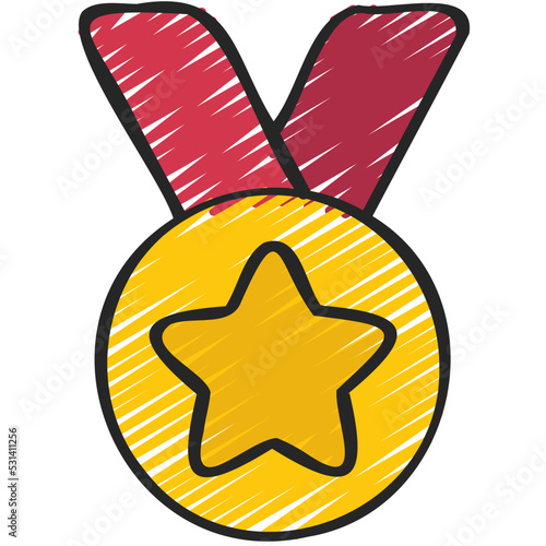 Gold Star Medal Icon