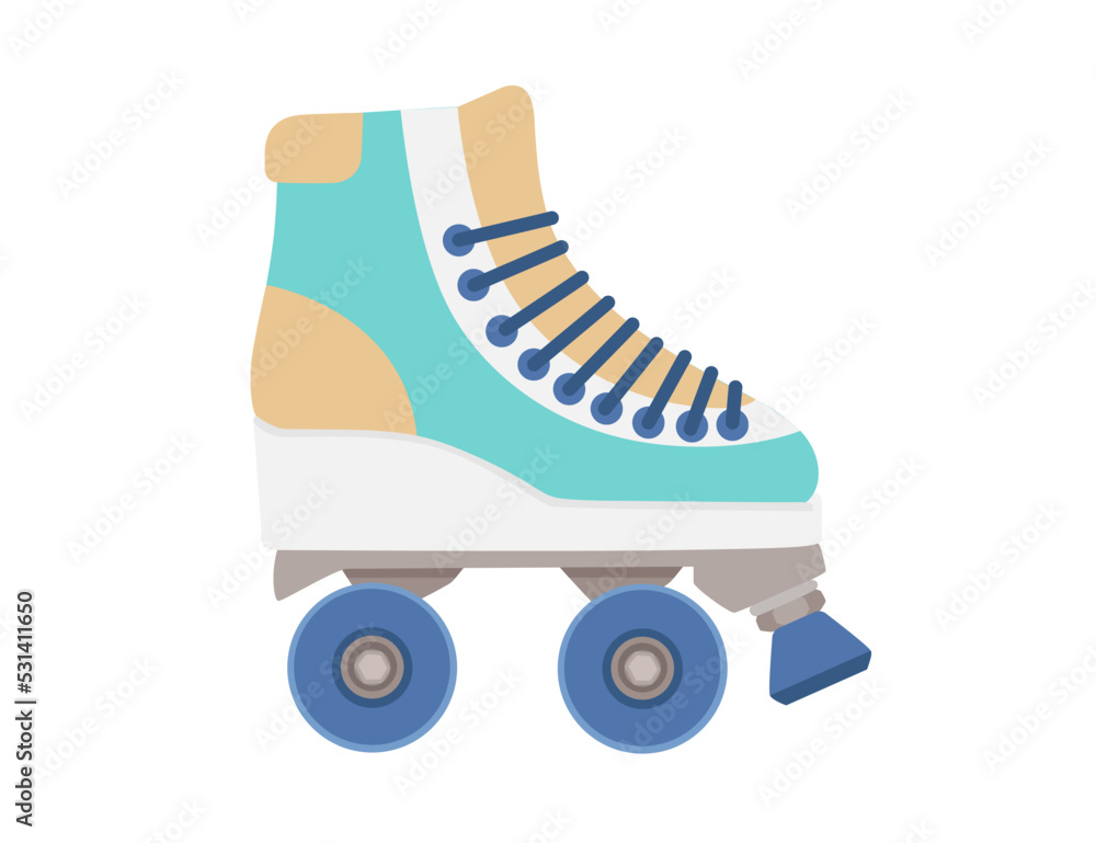 Modern design roller skates simple cartoon design vector illustration sport or casual equipment isolated on white background Modern design roller skates simple cartoon design vector illustration sport or casual equipment isolated on white background