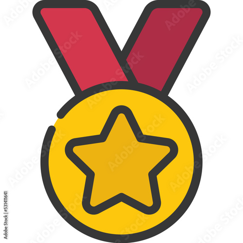 Gold Star Medal Icon