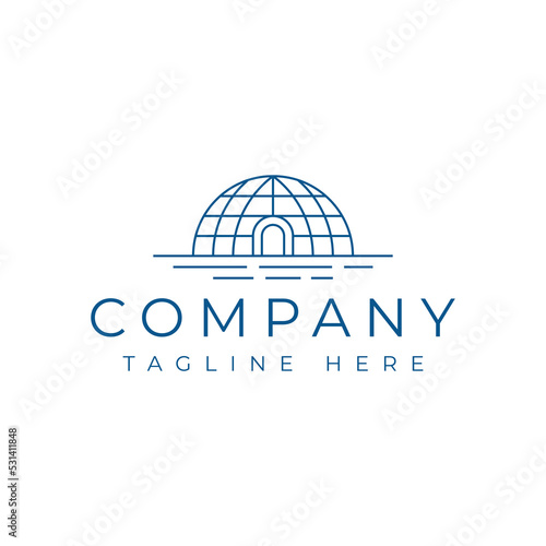 Eskimo igloo globe logo design