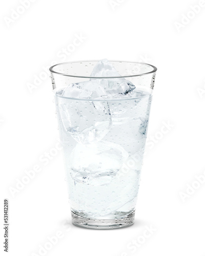 グラス 水 お冷 飲み物 氷 イラスト リアル