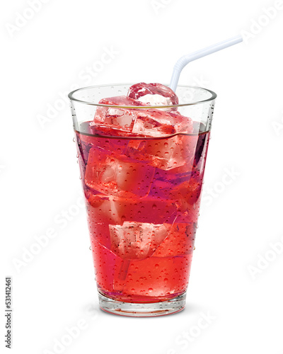 グラス 紫蘇ジュース 飲み物 氷 イラスト リアル 