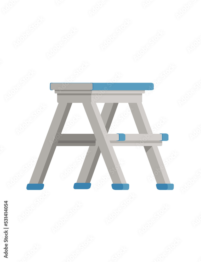 Steel folding portable ladder household equipment vector illustration isolated on white background Steel folding portable ladder household equipment vector illustration isolated on white background