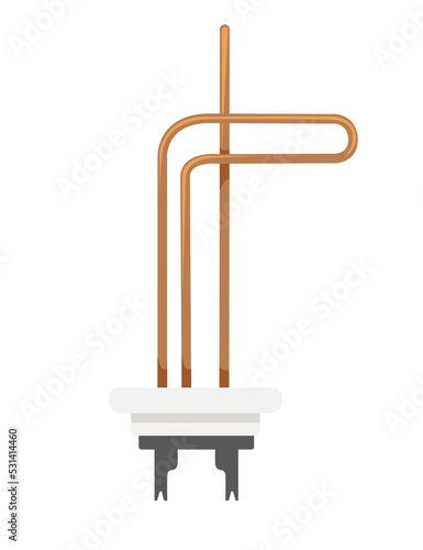 Water heater element for boiler vector illustration isolated on white background