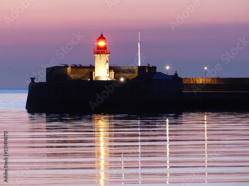 lighthouse at dawn