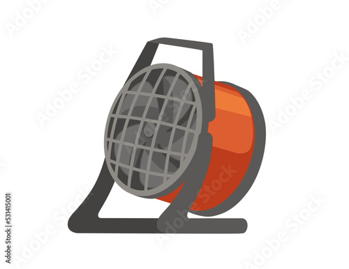 Domestic portable air heater with fan and ceramic heater element vector illustration isolated on white background