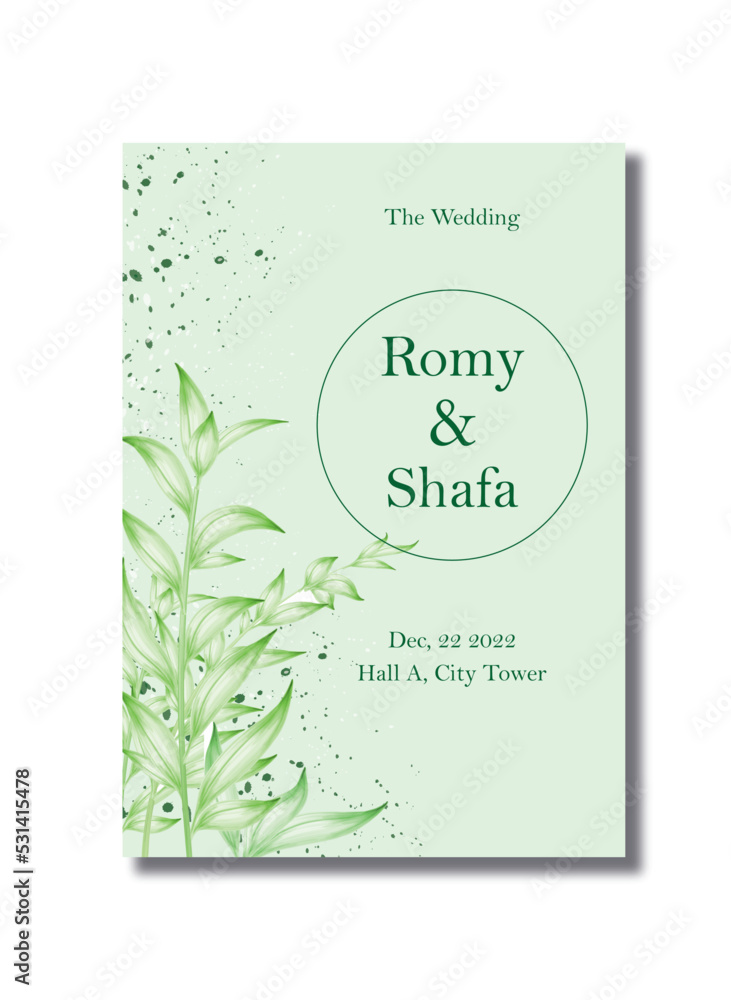 Invitation Template Design with handrawing floral 