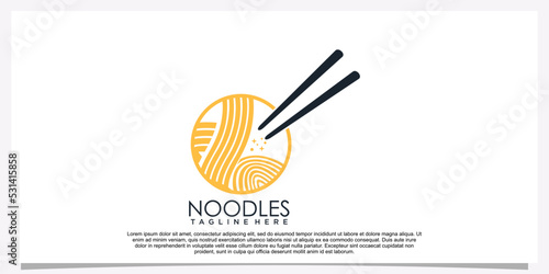 Ramen noodle logo design illustration for restaurant icon with creative element Premium Vector Part 16