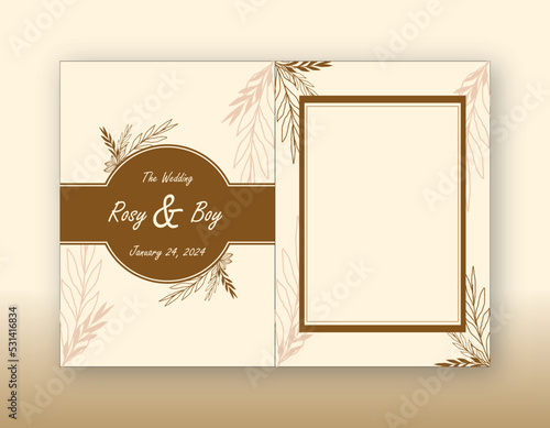 Invitation Template Design with handrawing floral  photo