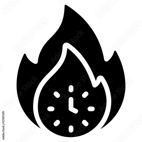 Fire Clock Icon