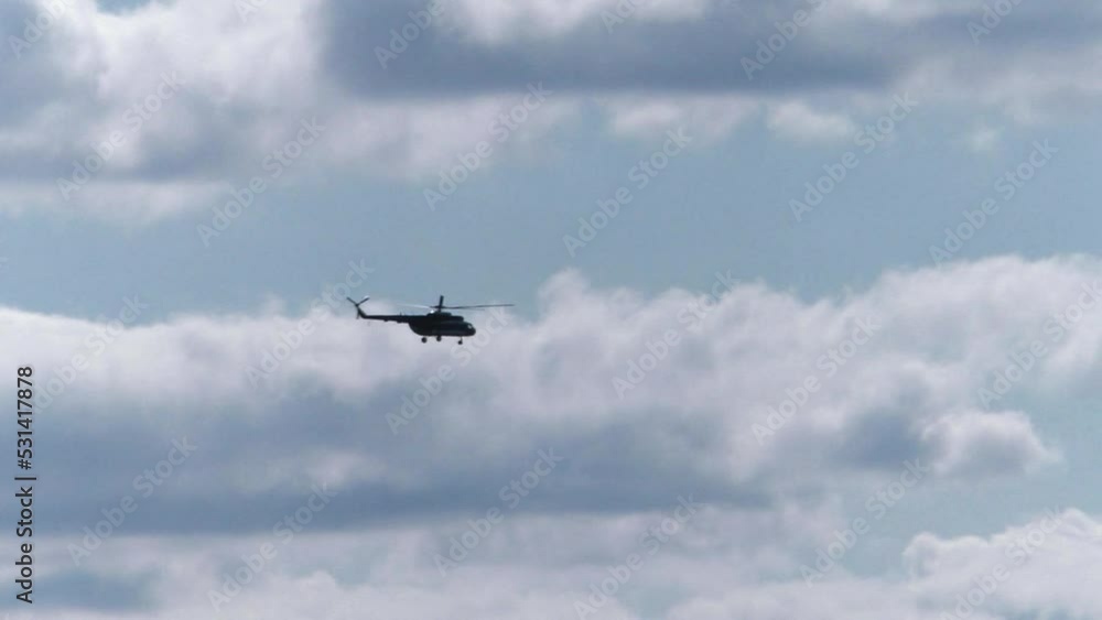 Helicopter is flying in the sky. Search flight transport observer. Helicopter is flying in the sky. Search flight transport observer.