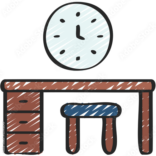 Desk Working Icon