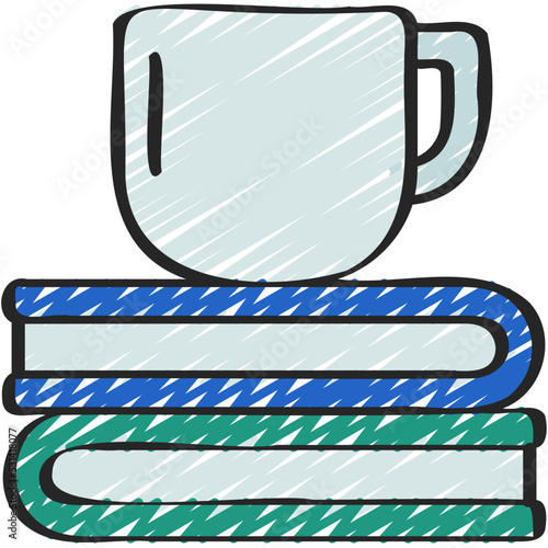 Coffee On Books Icon