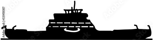 types of sea and river boats car ferry in vector