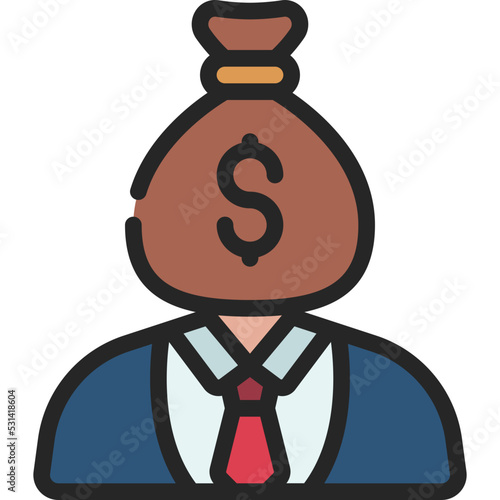 Money Head Businessman Icon