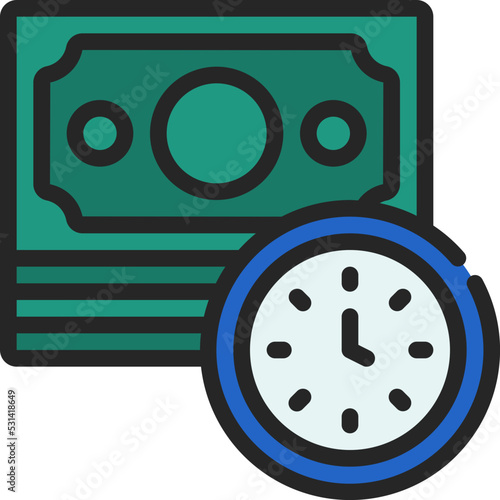 Timer Money Stack Icon