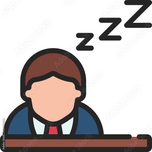 Sleep At Desk Icon