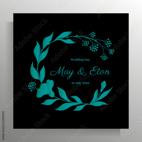 Vintage wedding invitation design. Vector template for card, poster.