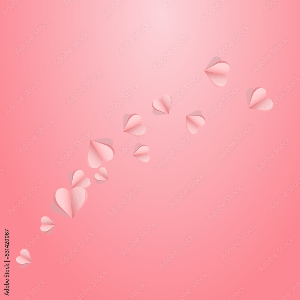 Pink Papercut Vector Pink  Backgound. Valentine