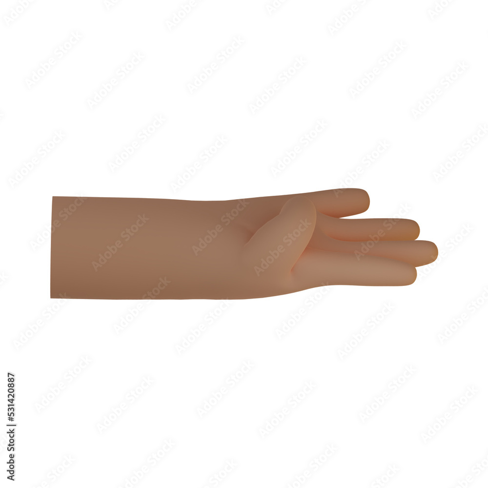 3d hand gesture. Emoticon sign. Showing four fingers. Counting concept. Isolated illustration 3d hand gesture. Emoticon sign. Showing four fingers. Counting concept. Isolated illustration
