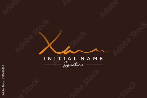 Initial XA signature logo template vector. Hand drawn Calligraphy lettering Vector illustration.
