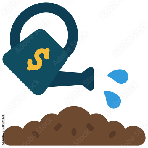 Financial Ground Watering Icon